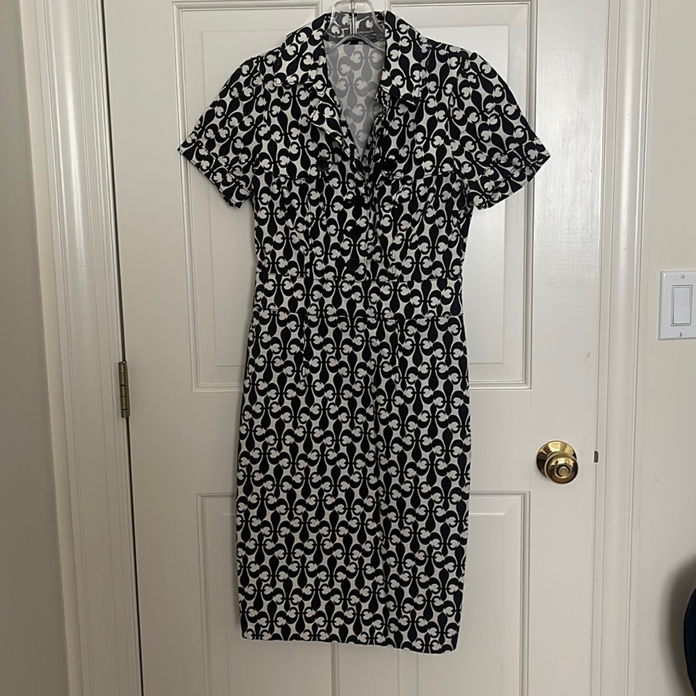 Club Monaco shirt dress black/white print